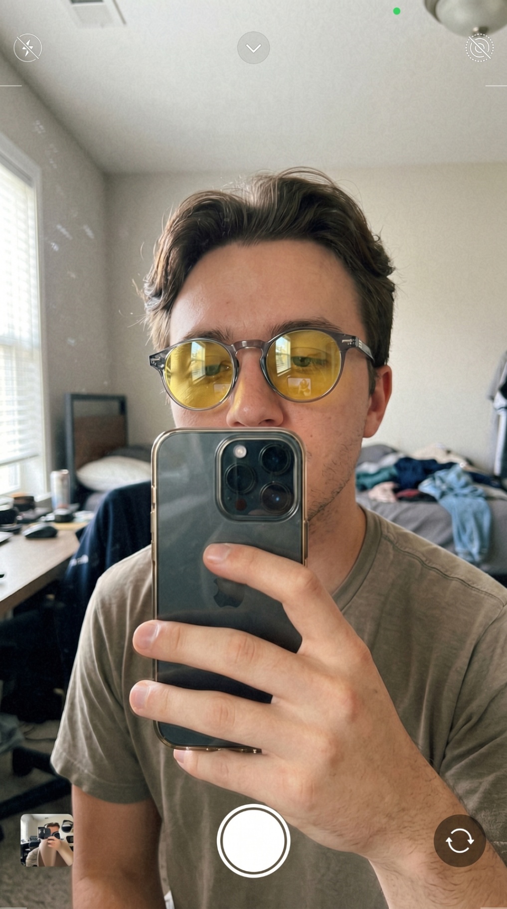 REM28 customer wearing glasses