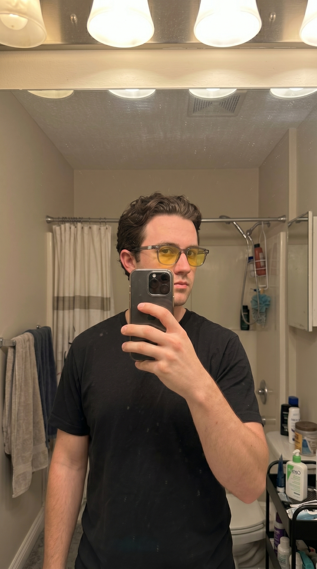 REM28 customer wearing glasses