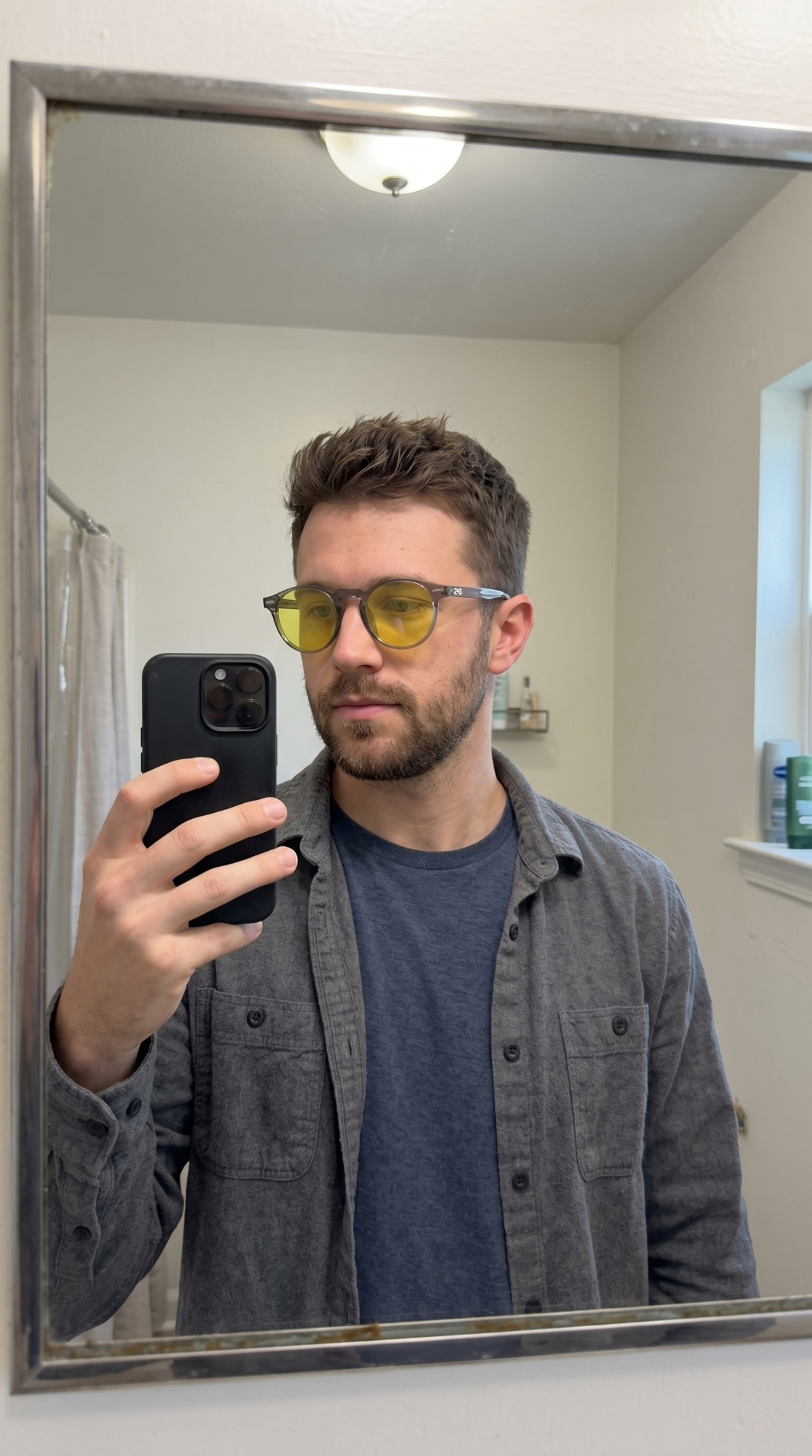 REM28 customer wearing glasses