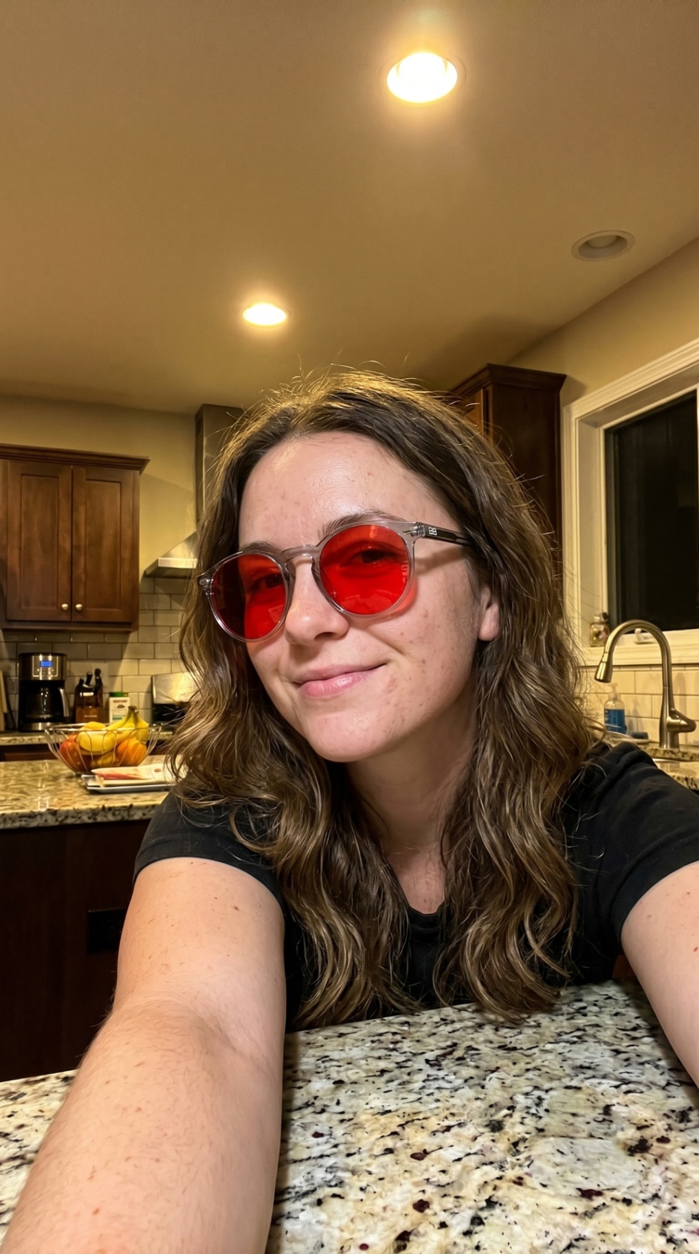REM28 customer wearing glasses