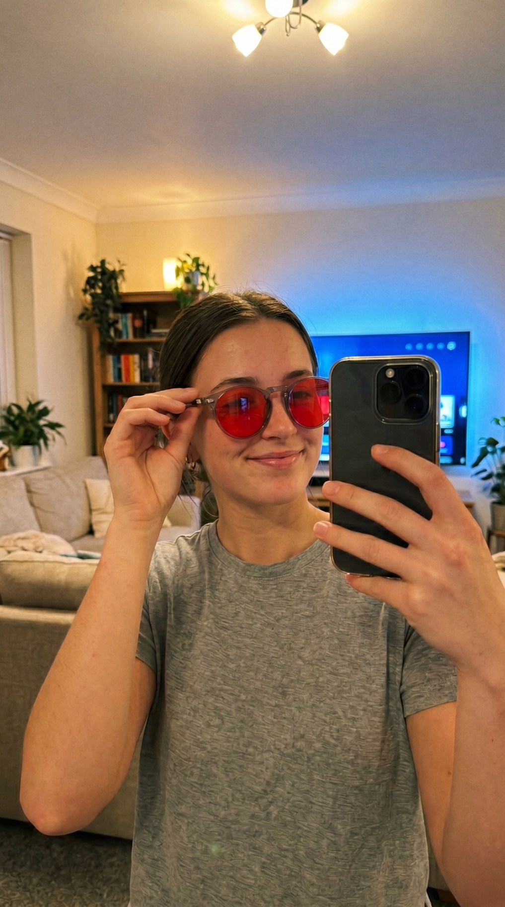 REM28 customer wearing glasses