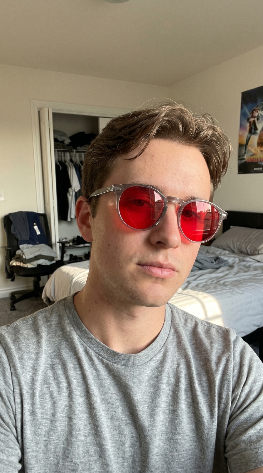 REM28 customer wearing glasses