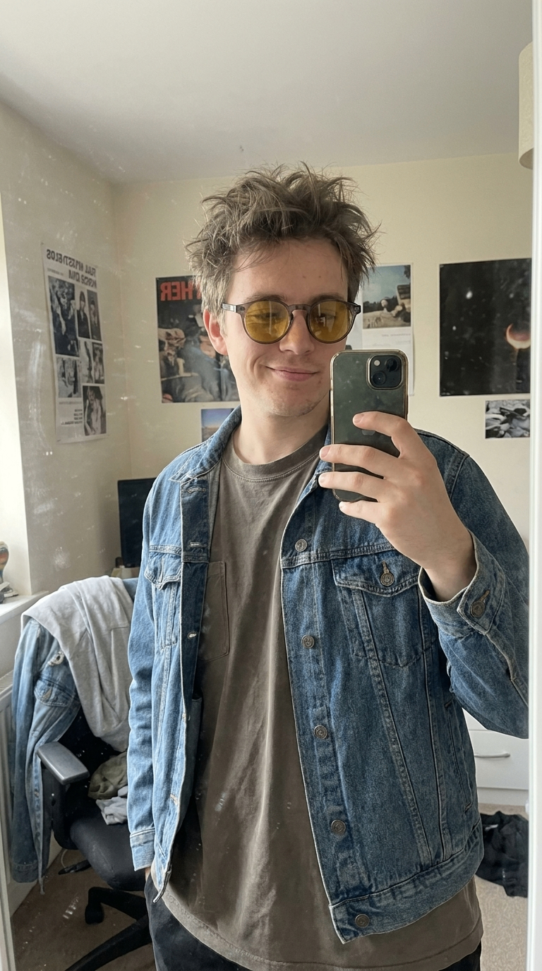 REM28 customer wearing glasses
